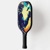 SF Anime Hero - Holzschnitt (2) Pickleball Schläger (Links)