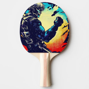 SF Anime Hero - Holzschnitt (2) Tischtennis Schläger