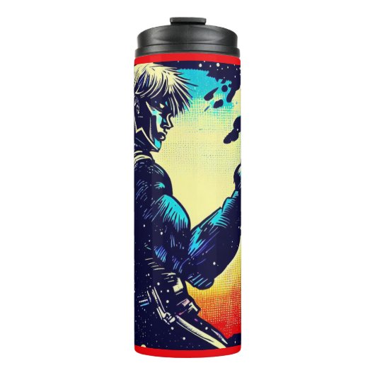 SF - Anime Hero Woodcut 2 Thermosbecher (Vorderseite)