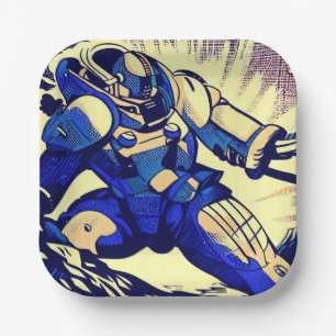 SF - Anime Hero Woodcut 4 Pappteller
