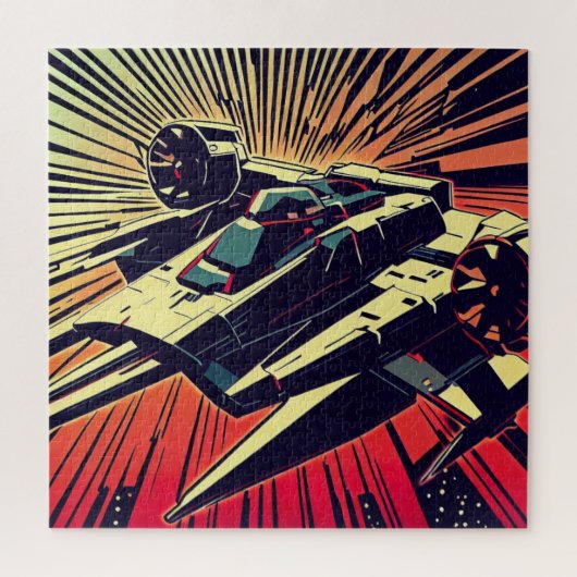 SF Anime Starfighter - Holzschnitt (1) Puzzle (Vertikal)