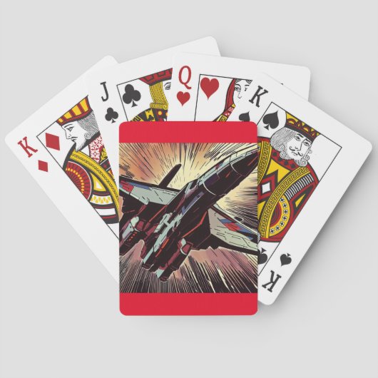 SF Anime Starfighter - Holzschnitt (2) Spielkarten (Rückseite)