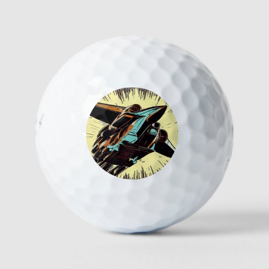 SF Anime Starfighter - Holzschnitt (3) Golfball (Vorderseite)