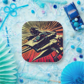 SF - Anime Starfighter Woodcut 1 Pappteller (Party)