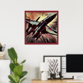 SF - Anime Starfighter Woodcut 2 Poster (Heimbüro)