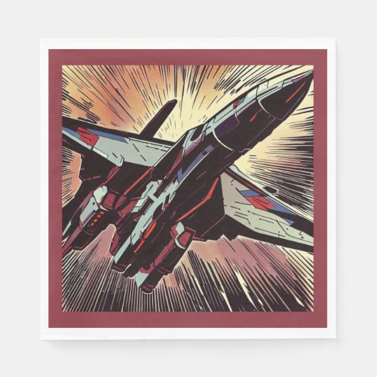 SF - Anime Starfighter Woodcut 2 Serviette (Vorderseite)