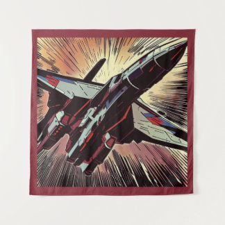 SF - Anime Starfighter Woodcut 2 Wandteppich