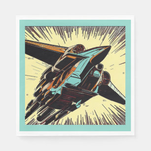SF - Anime Starfighter Woodcut 3 Serviette