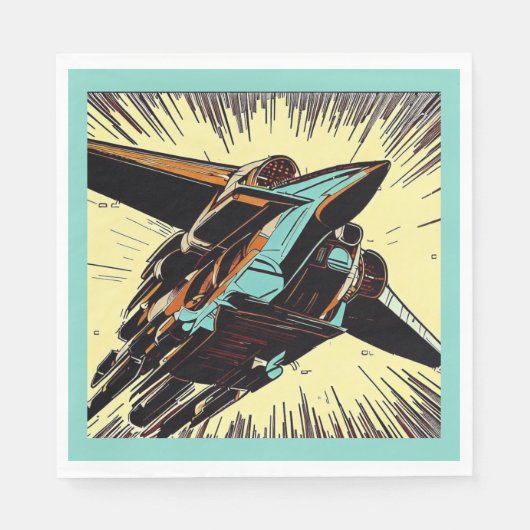 SF - Anime Starfighter Woodcut 3 Serviette (Vorderseite)
