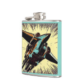 SF - Anime Starfighter Woodcut Vinyl Wrapped Flask Flachmann (Links)