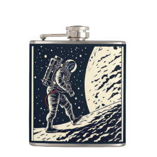 SF - Astronaut auf dem Waldrand 1 Flachmann