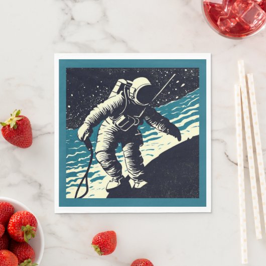 SF - Astronaut auf dem Waldrand 2 Serviette (Beispiel)