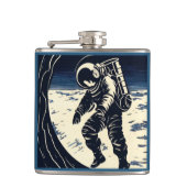 SF - Astronaut auf dem Waldrand 3 Flachmann (Vorderseite)