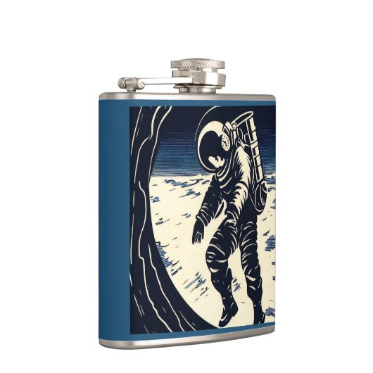 SF - Astronaut auf dem Waldrand 3 Flachmann (Rechts)