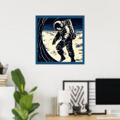 SF - Astronaut auf dem Waldrand 3 Poster (Heimbüro)