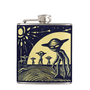 SF - Außerirdischen auf einem seltsamen Planetenho Flachmann