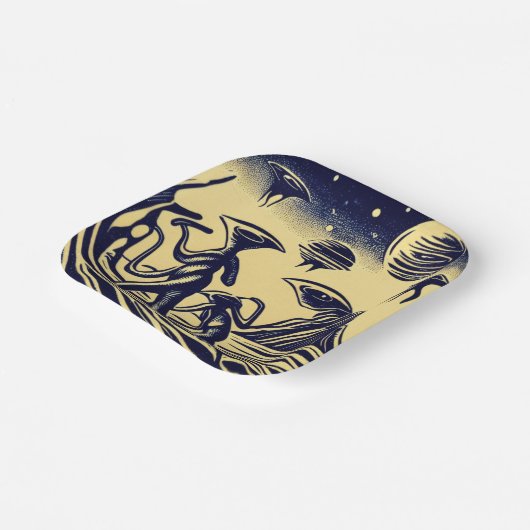 SF - Außerirdischen auf einem seltsamen Planetenho Pappteller (Gewinkelt)