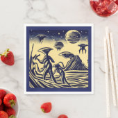 SF - Außerirdischen auf einem seltsamen Planetenho Serviette (Beispiel)