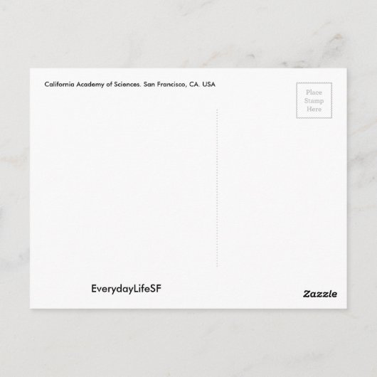 SF California Academy of Sciences Postcard Postkarte (Rückseite)