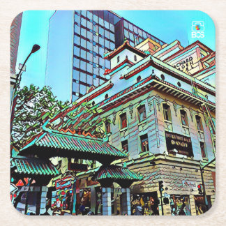 SF Chinatown Tor-Quadrat-Untersetzer Rechteckiger Pappuntersetzer