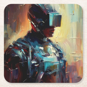 SF - Cyberpunk Hero 3 Rechteckiger Pappuntersetzer