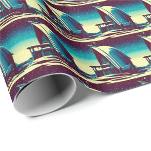 SF Futuristische Kirche 1 Geschenkpapier