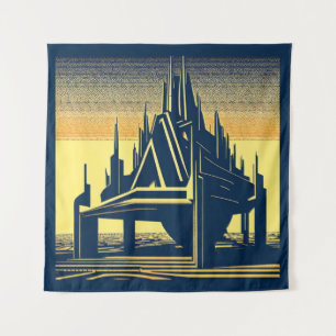SF Futuristische Kirche 2 Wandteppich