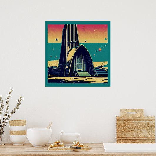 SF Futuristische Kirche 3 Poster (Küche)