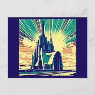 SF Futuristische Kirche 3 Postkarte