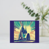SF Futuristische Kirche 3 Postkarte (Stehend Vorderseite)
