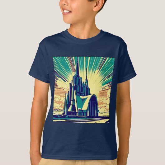 SF Futuristische Kirche 3 T-Shirt (Vorderseite)