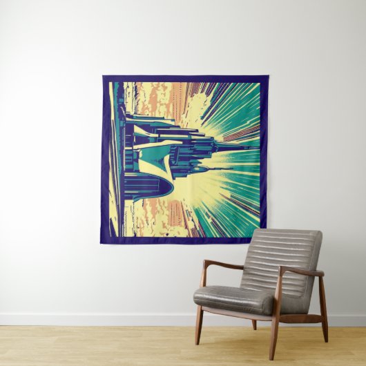 SF Futuristische Kirche 3 Wandteppich (Beispiel (Horizontal))