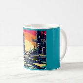 SF Futuristischer Stadtwaldschnitt 1 Kaffeetasse (VorderseiteRechts)