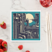SF Futuristischer Stadtwaldschnitt 2 Serviette (Beispiel)