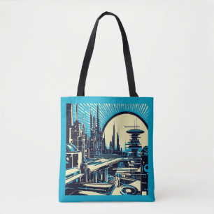 SF Futuristischer Stadtwaldschnitt 3 Tasche