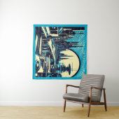 SF Futuristischer Stadtwaldschnitt 3 Wandteppich (Beispiel (Horizontal))