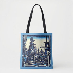 SF Futuristischer Stadtwaldschnitt 4 Tasche
