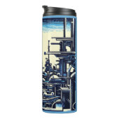 SF Futuristischer Stadtwaldschnitt 4 Thermosbecher (Nach rechts gedreht)