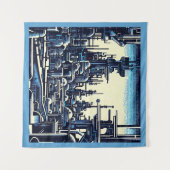 SF Futuristischer Stadtwaldschnitt 4 Wandteppich (Vorderseite (Horizontal))