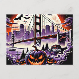 SF Golden Gate Bridge & Foggy Nights Postkarte