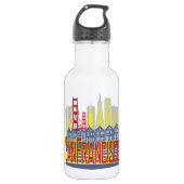 SF goldene Skyline Edelstahlflasche (Vorderseite)