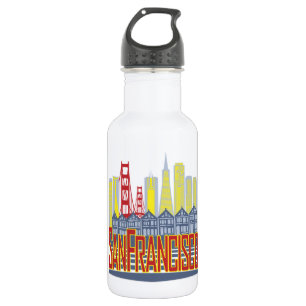 SF goldene Skyline Edelstahlflasche