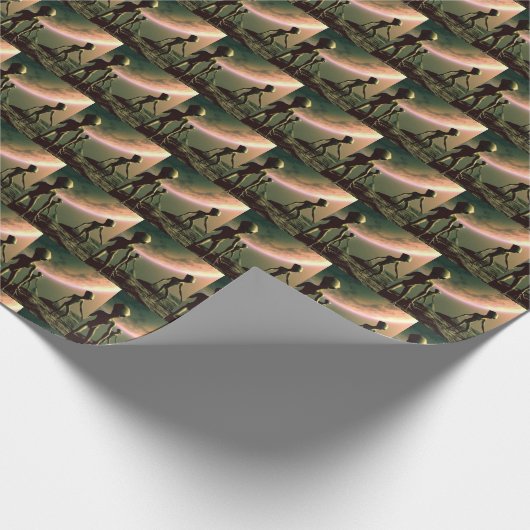 SF Grau Außerirdischen 2 Geschenkpapier (Ecke)