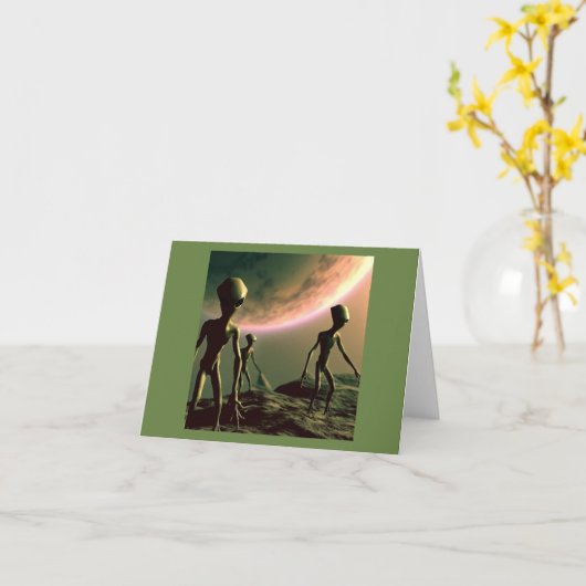 SF Grau Außerirdischen 2 Karte (Gelbe Blume)