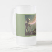 SF Grau Außerirdischen 2 Mattglas Bierglas (Vorderseite Links)