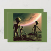 SF Grau Außerirdischen 2 Postkarte (Vorne/Hinten)