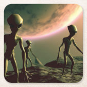 SF Grau Außerirdischen 2 Rechteckiger Pappuntersetzer (Vorderseite)