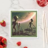SF Grau Außerirdischen 2 Serviette (Beispiel)