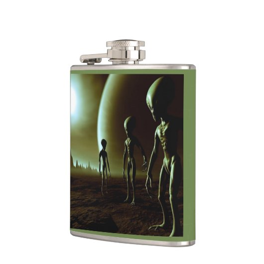 SF Graue Außerirdischen 1 Flachmann (Links)