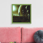 SF Graue Außerirdischen 1 Leinwanddruck (Insitu (Wohnzimmer))